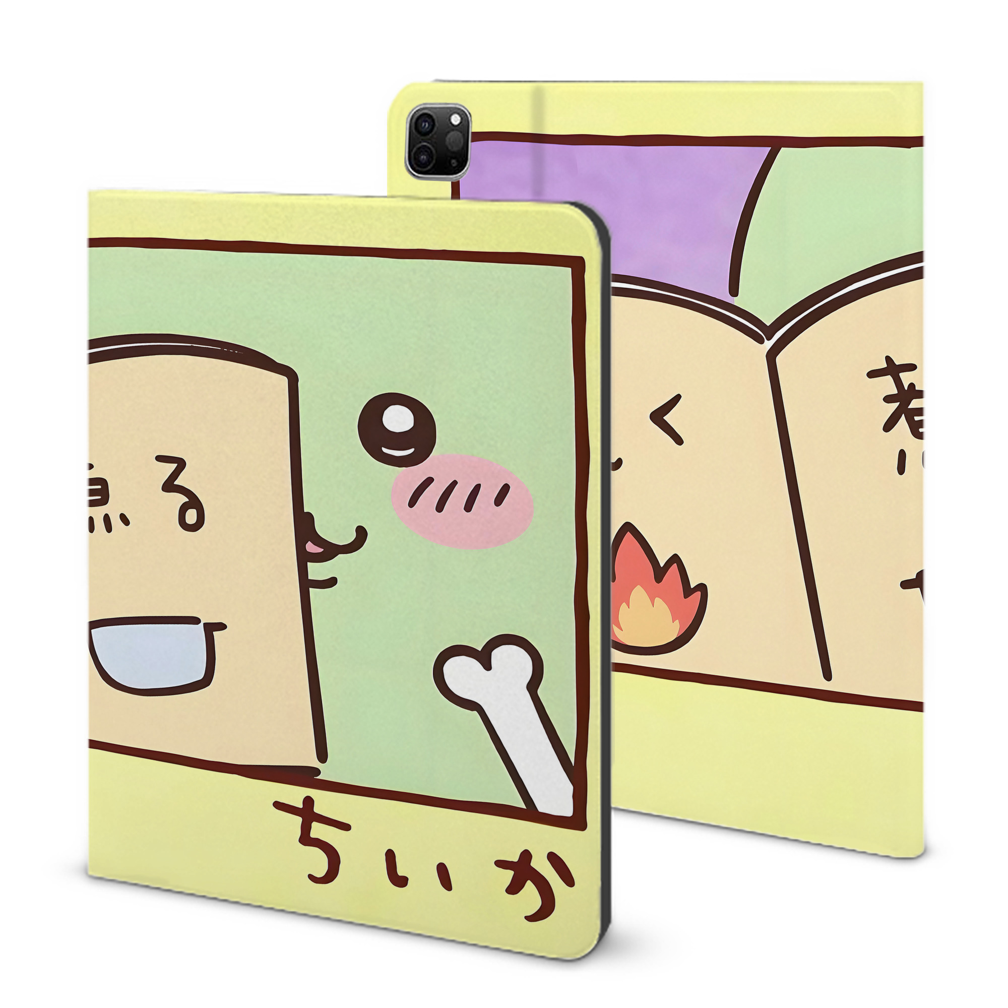 （画像用） ちいかわ Chii-kawa IPad ケース ブック型 PUレザー TPU 耐衝撃 軽量 薄型 ペン収納なし 全面保護 IPad 各モデル対応